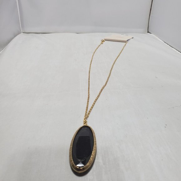 14th & Union Gold Necklace with Black Stone Pendant from Nordstrom - Picture 2 of 7